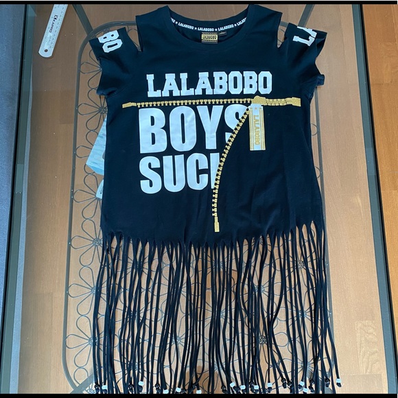 LALABOBO Crop Cut-out Shoulder Top - Picture 2 of 7